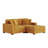 3 - Piece Upholstered Orange Corduroy Modular Sectional Sofa with Pillow Back and Removable Ottoman-87307122-87307144