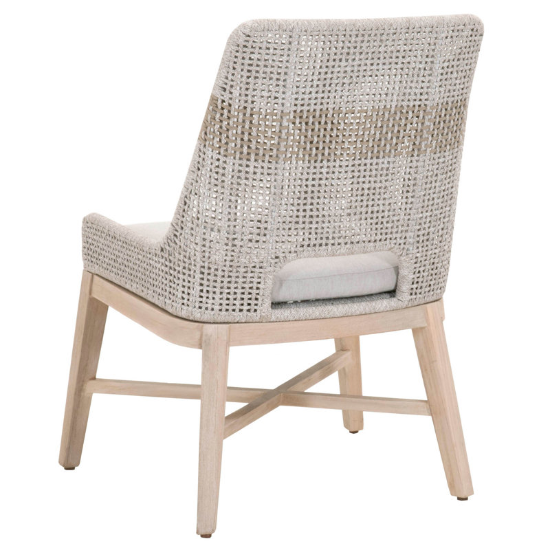 Chaise d'appoint, Cordon plat blanc / teck, Taupe