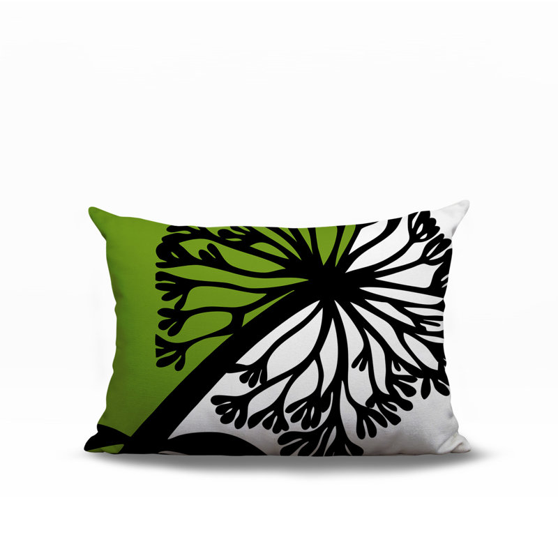 Oreiller rectangulaire réversible intérieur / extérieur Aldy, Chartreuse, Rectangle H 14 po x l 20 po