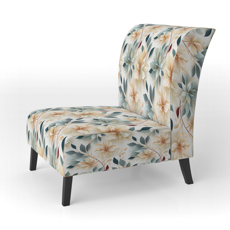 Subtle Whispers - Fauteuil de chambre rembourré de style campagnard, fauteuil d'appoint rustique floral