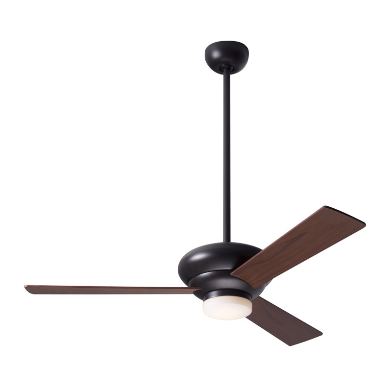 Altus LED Downrod Ceiling Fan, Dark Bronze, Mahogany, Wall Control with Remote Handset (2-wire)