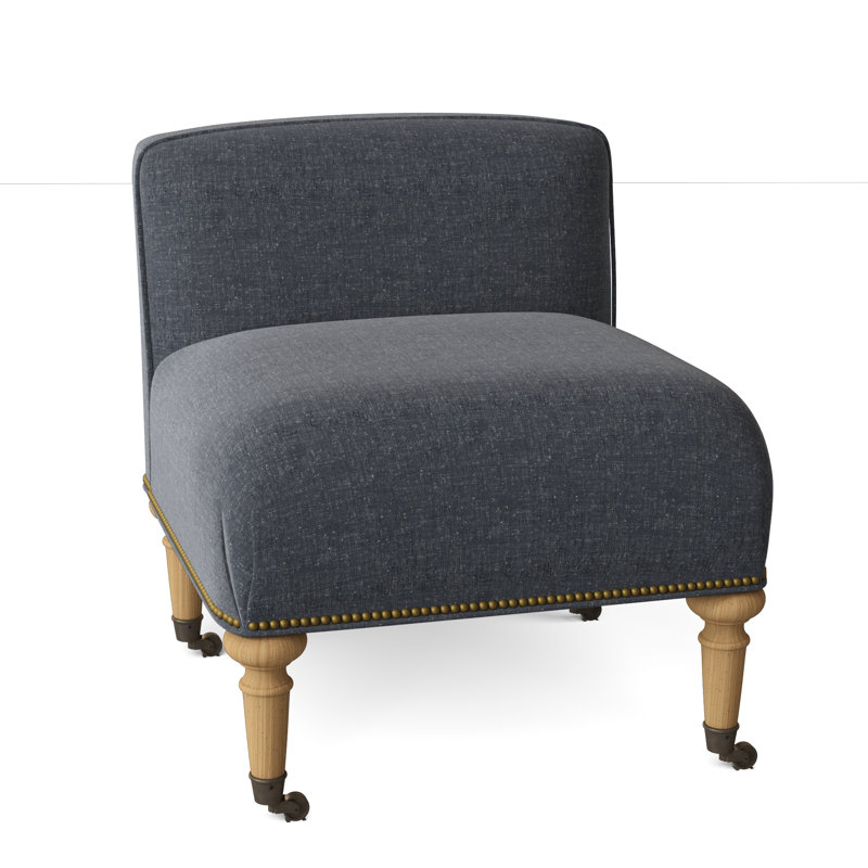 Chloe Slipper Chair, Stepping Stones Ivory, Amber, Antique Brass Small