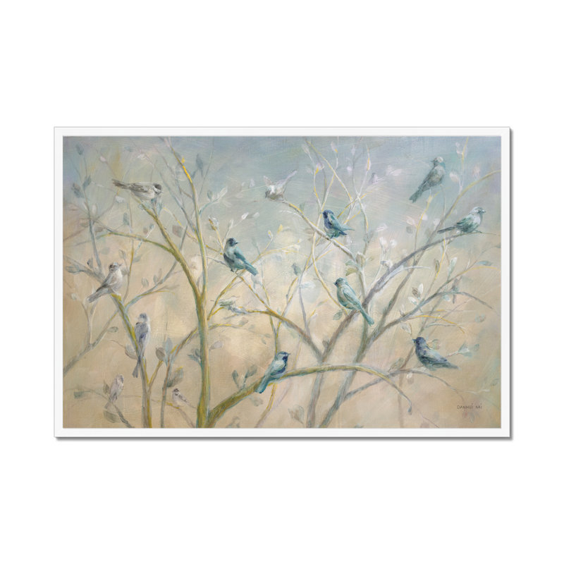 Spring Gathering - Painting, 55cm H x 80cm W, White Framed Paper Print