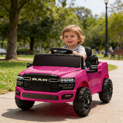 Licensed Dodge RAM 3500 12V Kids Ride On Truck With Remote Control, 2WD, Suspension & LED Lights