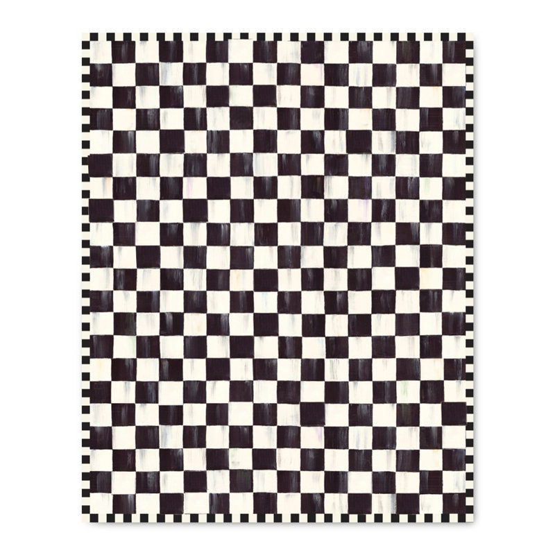 Courtly Checkered Washable Rug, Rectangle 8' x 10'