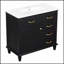 Meuble-lavabo de 36 pouces avec lavabo en céramique, structure en bois massif, armoire en bois aggloméré et peuplier, tiroirs rabattables, tablette réglable et poignées en alliage de zinc-1315617139