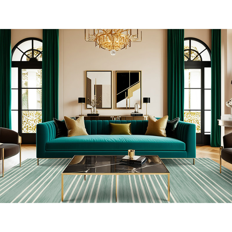  Tapis blanc lavable à rayures écume de mer, Tapis de couloir 2 pi x 5 pi
