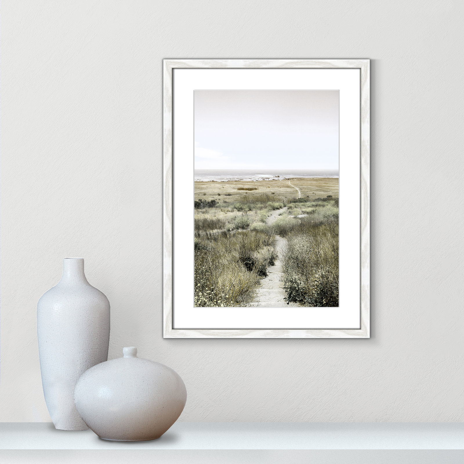 Toscani "Footpath to Paradise" Print, 17 W x 23 H x 0.75 D, White Wood Grain