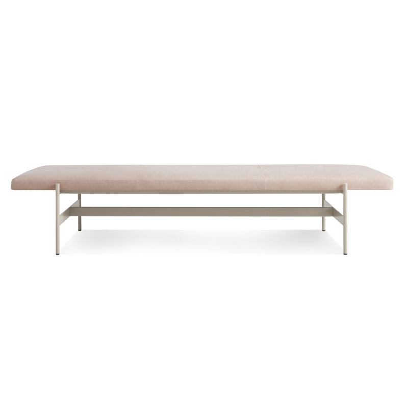 Daybench Leather Dining Bench, Putty, Blush, 14" H x 75" W x 24" D
