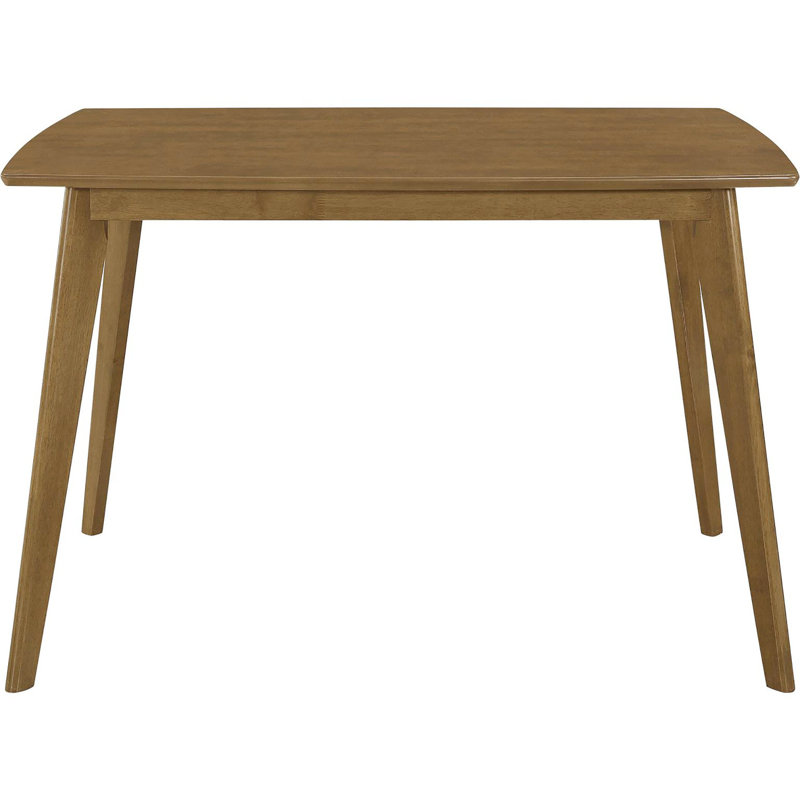 Table de salle à manger à finition châtaignier en bois massif - Pieds rectangulaires en angle pour une surface attrayante et durable