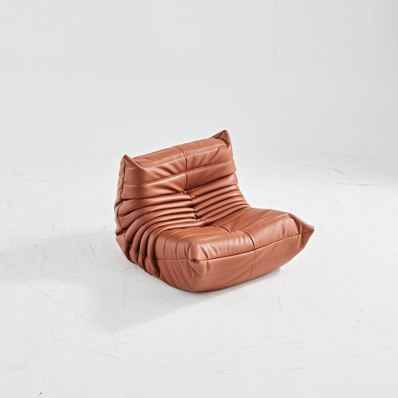 Fauteuil à billes ergonomique en cuir brun TOGO, Brun