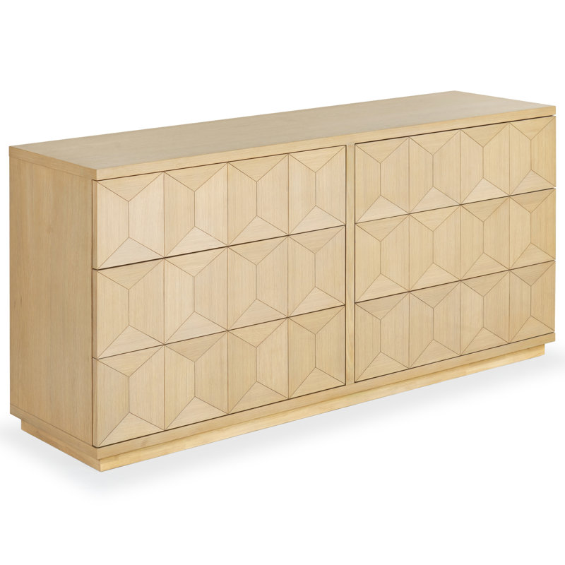 Deziree Wood 6 Drawer Dresser, Natural