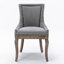 Furniture, chaise de salle à manger d'appoint, chaises en tissu épaissi avec pieds en bois massif aux tons neutres, tête de clou en bronze, ensemble de 2-308505117