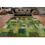 Tapis vert patiné en laine 8 x 10