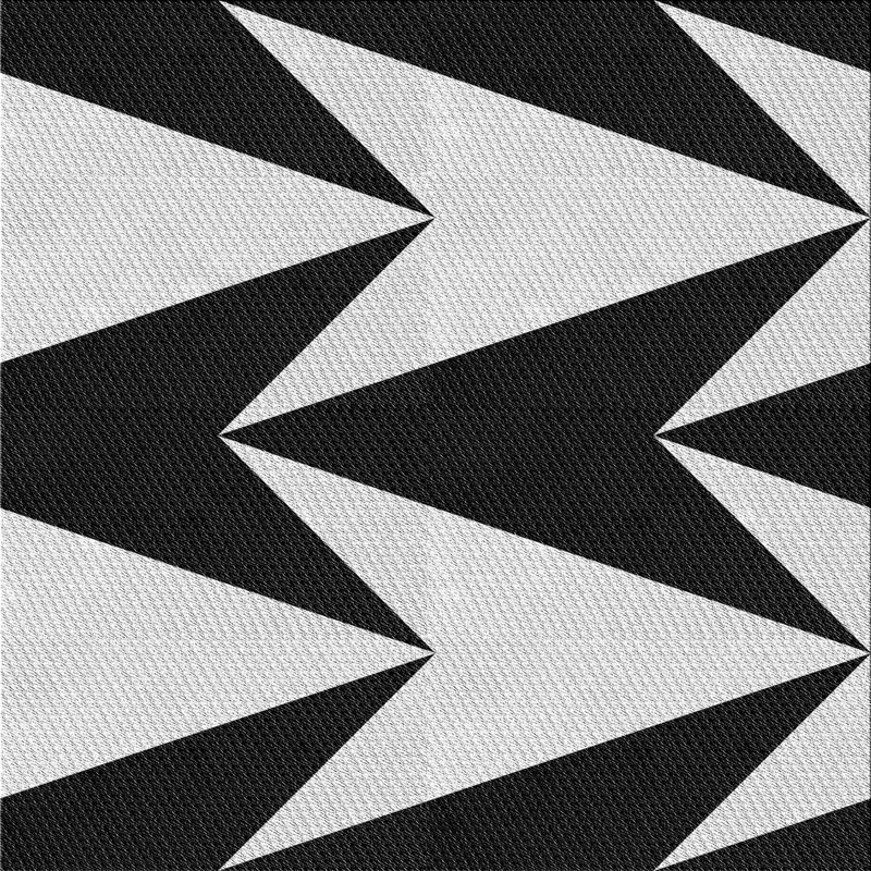 Tapis tissé à la machine blanc et noir, Carré 6 pi