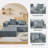 Convertible Modular Sectional , 4 - Seat Compression American Design In Grey, Medium Firm Seat, Us Foam Filler, Standard 100 By Brushed Corduroy Covers, Machine Washable And Soft Smooth-2044520221