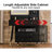 Modern Makeup Vanity Desk With Mirror And Lights, Retractable Dressing Table With Drawers And Cabinet, Compact Makeup Table Set With Power Outlet For Bedroom, Black-36344781