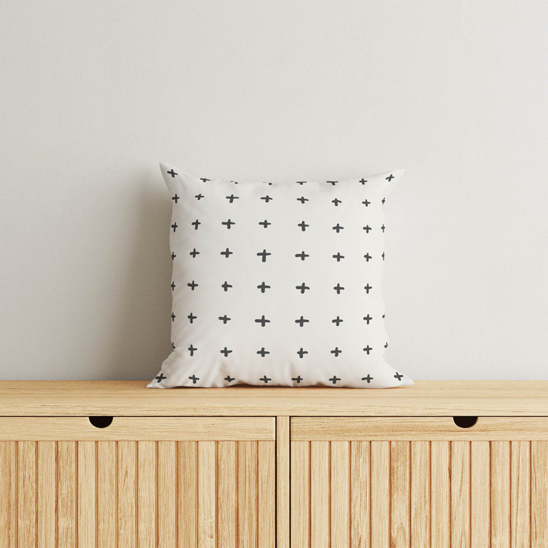 Coussin décoratif gris anthracite Criss, H 26 po x l 26 po