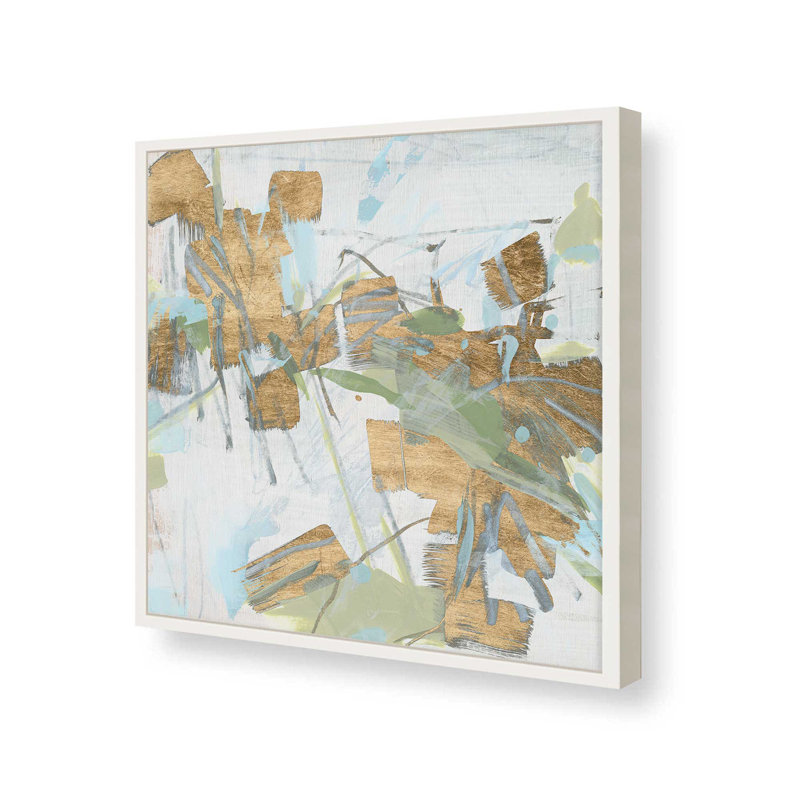 «Blue Gold Ice II» par June Erica Vess, reproduction d'art, H 20 po x l 20 po, Blanc