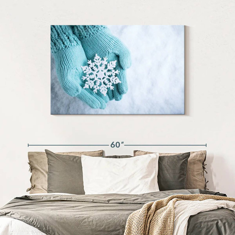 Flocon de neige étincelant Lelend en hiver, H 30 po x l 45 po