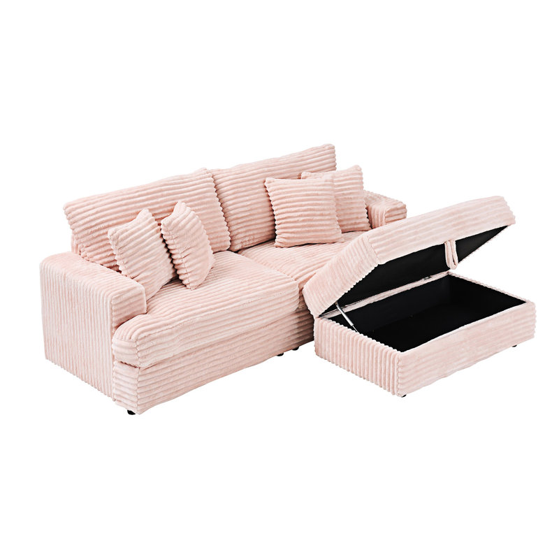 Canapé rembourré avec repose-pieds, Blanc