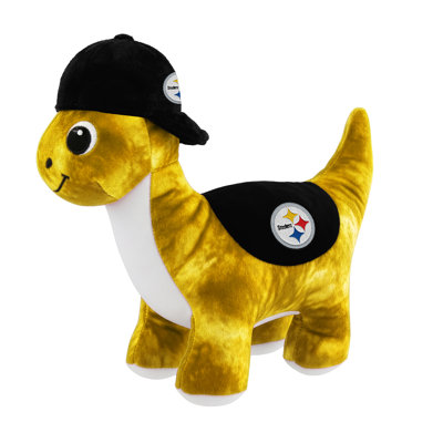 Peluche dinosaure Sporticulture NFL Pittsburgh Steelers, dino en peluche douce avec logo de l'équipe, peluche mignonne à câliner pour les enfants et les fans