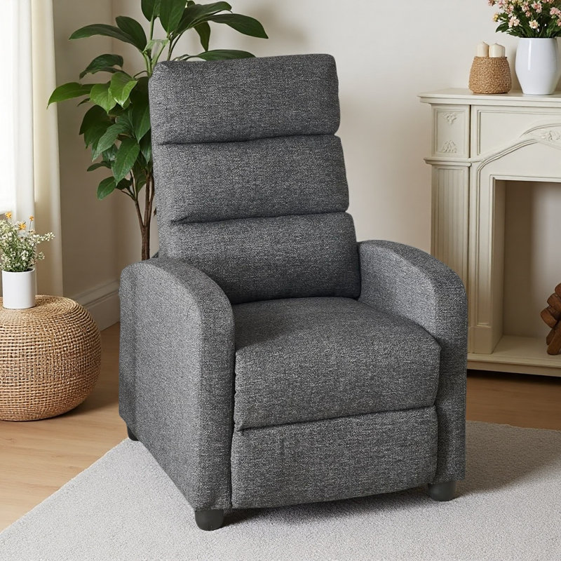 Fauteuil inclinable manuel rembourré 19 po, Gris foncé