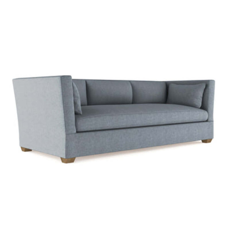 Rivington Flare Square Track-Arm Sofa, Box Weave Linen Graphite, 31" H x 96" W x 37" D, Weathered