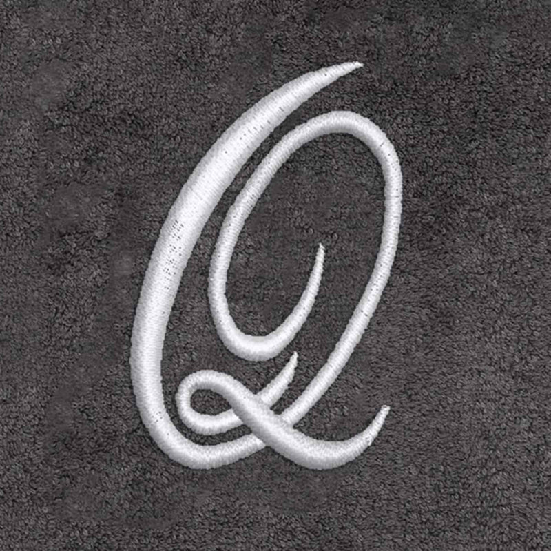 Winston Porter Granite/Silver Script Monogram Hand Towel Letter Q