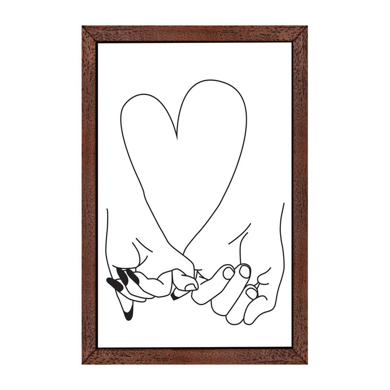 Pinky Promise, Him & Her by Honeymoon Hotel - Print on Canvas, Brown Framed, 152.5 cm H x 101.5 cm W