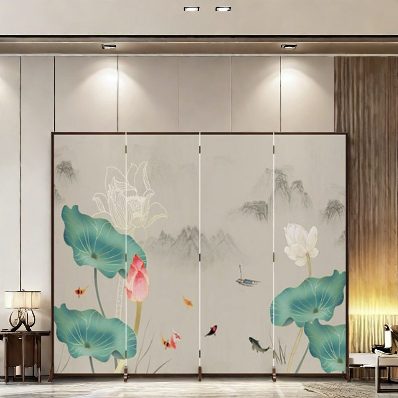 Screen Partition Foldable, 74.8" H x 78.74" W x 1.37" D