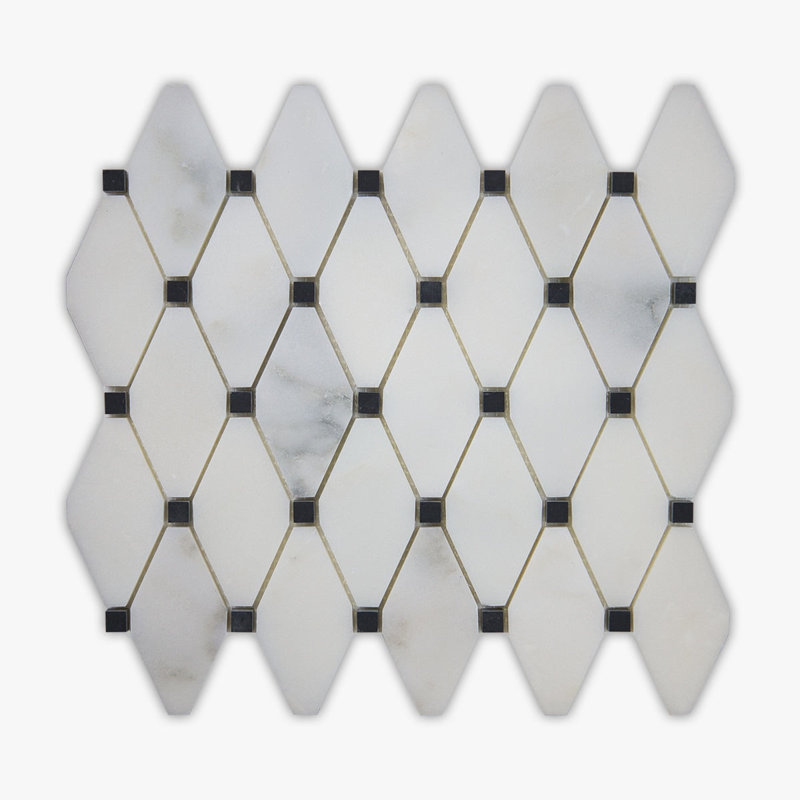 Calacatta 12" x 12" Marble Octagon and dot Mosaic Wall & Floor Tile