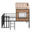 Metal  Loft Bed With Roofwindowguardrailladder