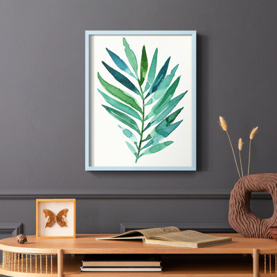 Palm Frond Flow I, reproduction encadrée - bois massif