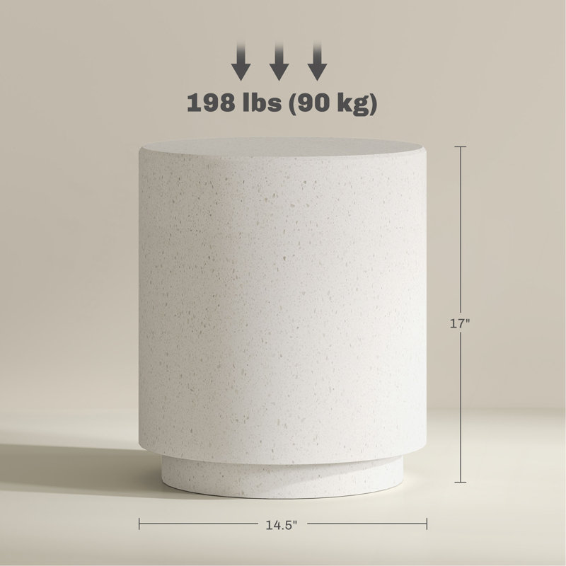 Table d'appoint ronde HOMcom, table d'appoint légère avec finition terrazzo, table de bout avec 4 pieds réglables pour l'intérieur et l'extérieur