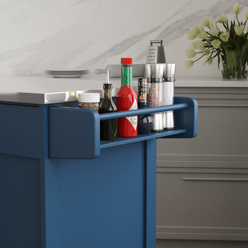 Chariot de cuisine Arlonda, Acier Inoxydable, Bleu