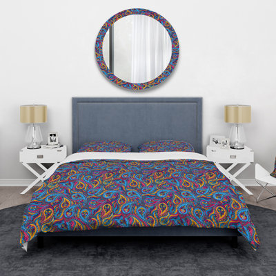 Ensemble de housse de couette en microfibre jaune / rose / bleu Raihanna