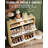 Narrow Shoe Storage Cabinet, Engineered Wood, 4 Flip-Down Drawers with Open Shelf, Freestanding Design for Entryway and Hallway