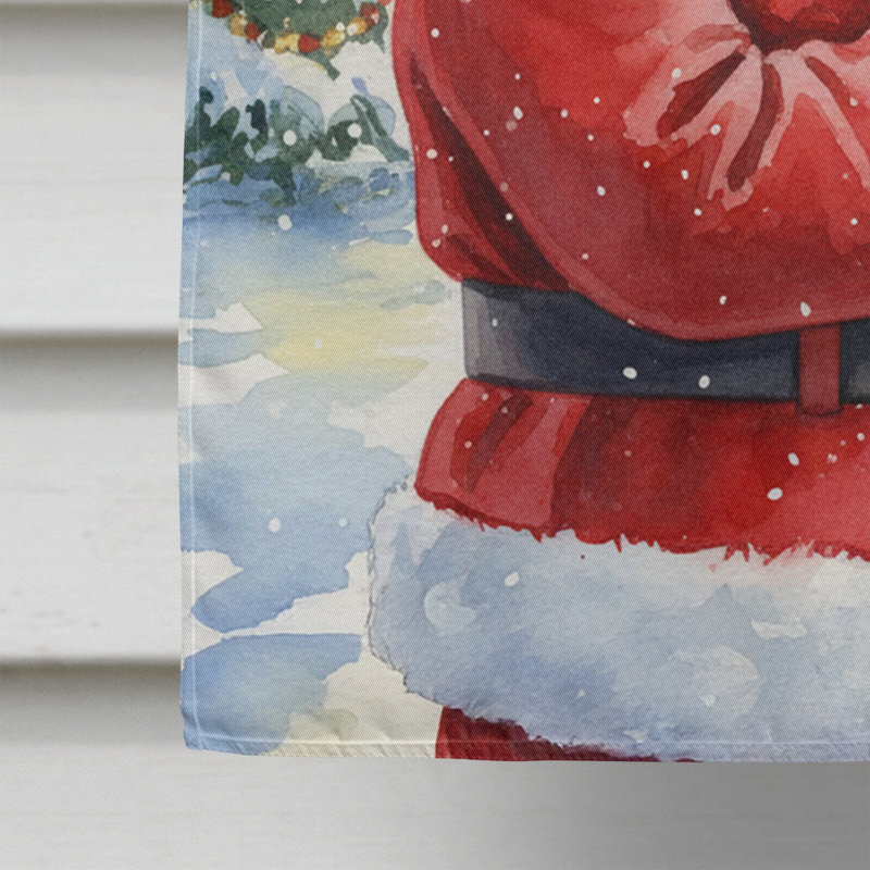 Cavalier Spaniel with Santa Claus House Flag, House Size, Cavalier Spaniel