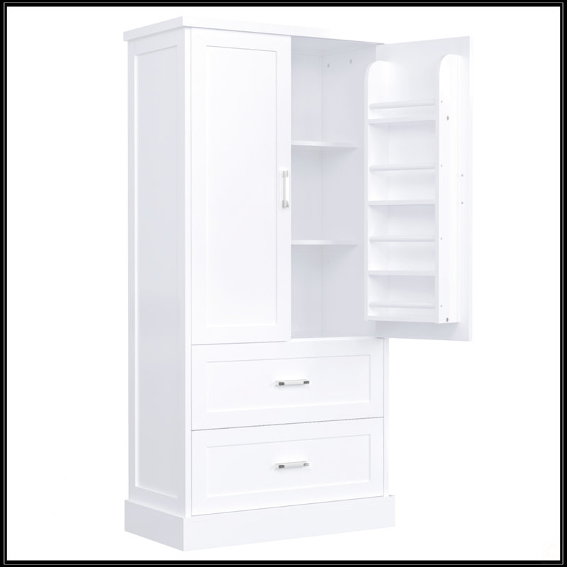 Tall Bathroom Storage Cabinet, White