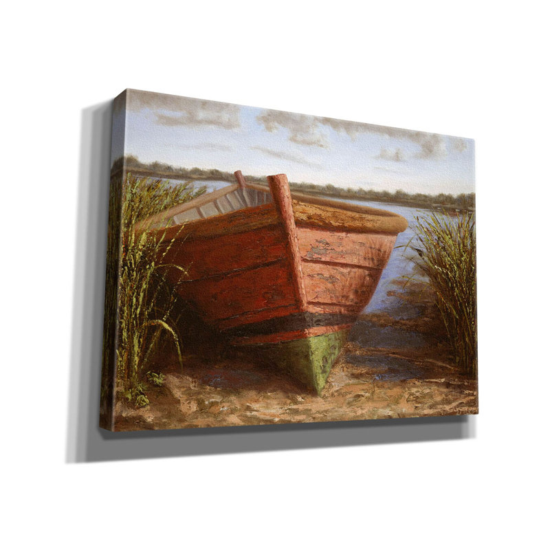 «Breakant Bay» «Nantucket Red» par Karl Soderlund, art mural sur toile, L 16 po x H 12 po