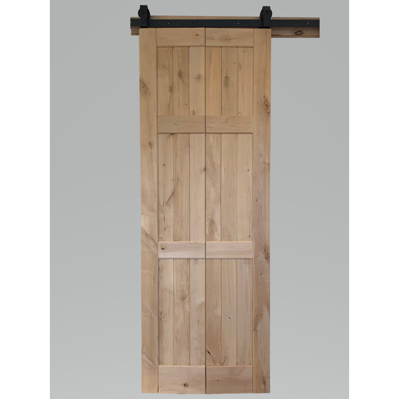 Porte pliante en bois d'aulne 30 po x 84 po avec quincaillerie coulissante pliante