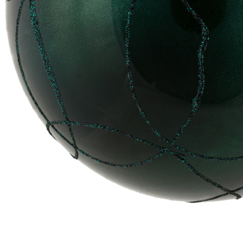 Ornement boule bonbon avec cercle scintillant, Bleu mer