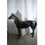 Grande sculpture cheval en argent taille réelle sur pied 76 po x 19 po x H 65 po