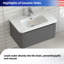Armoire de salle de bain murale 30 po avec lavabo flottant mural gris-119819552