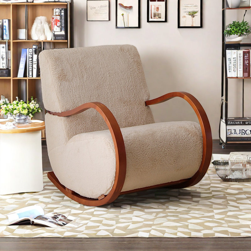 Chaise berçante en bois massif