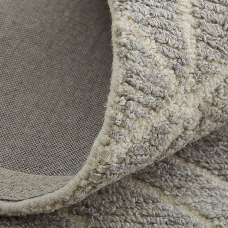 Tapis gris en laine Amirah, Tapis de couloir 2 pi 6 po x 8 pi