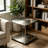 Industrial Minimalist Square Stainless Steel Side Table, 2-Tier Open Storage End Accent Table for Living Room Bedroom Sofa Corner
