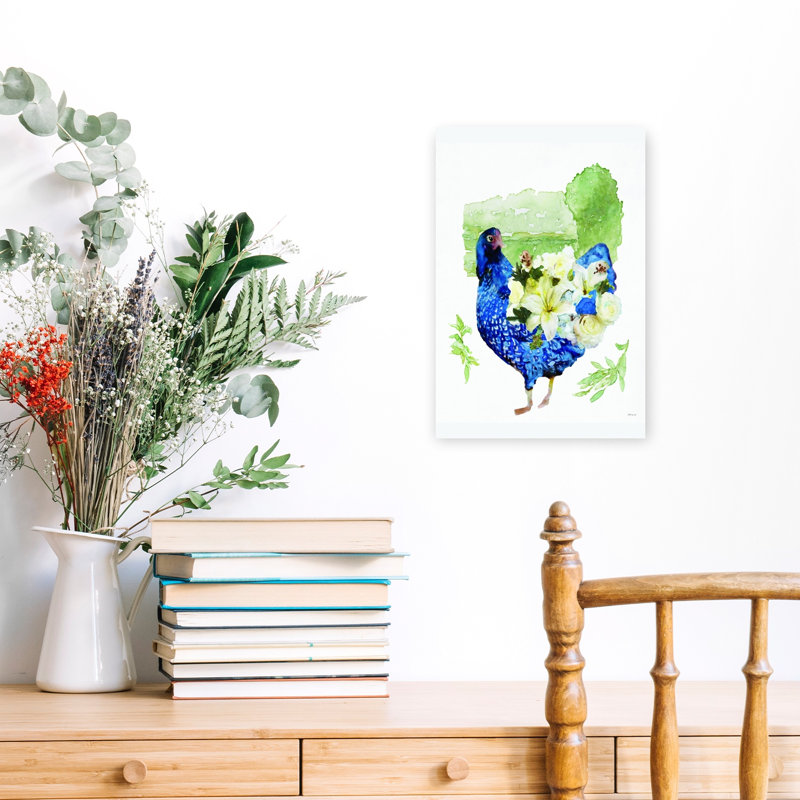 Art mural contemporain abstrait de jardin poule 2, H 18 po x l 12 po