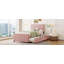 Lit plateforme tapissier simple en velours avec lit gigogne simple-1797025825